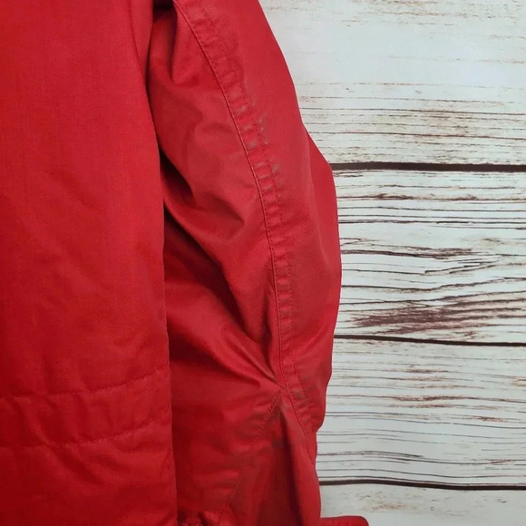 Eddie Bauer Womens Medium Vintage Snowline Red Goose Down Parka Puffer Coat - Picture 10 of 16